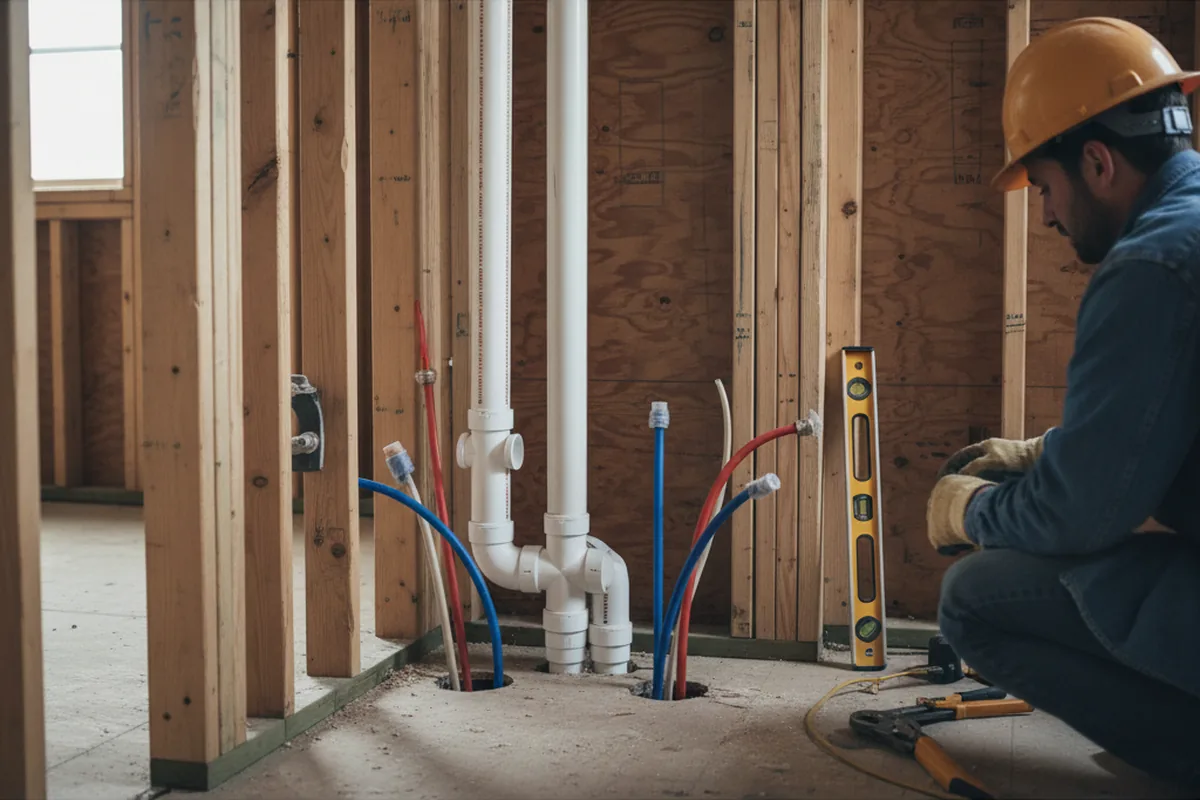 Drain and supply rough-in during Toilet Repair and Installation in Franklin